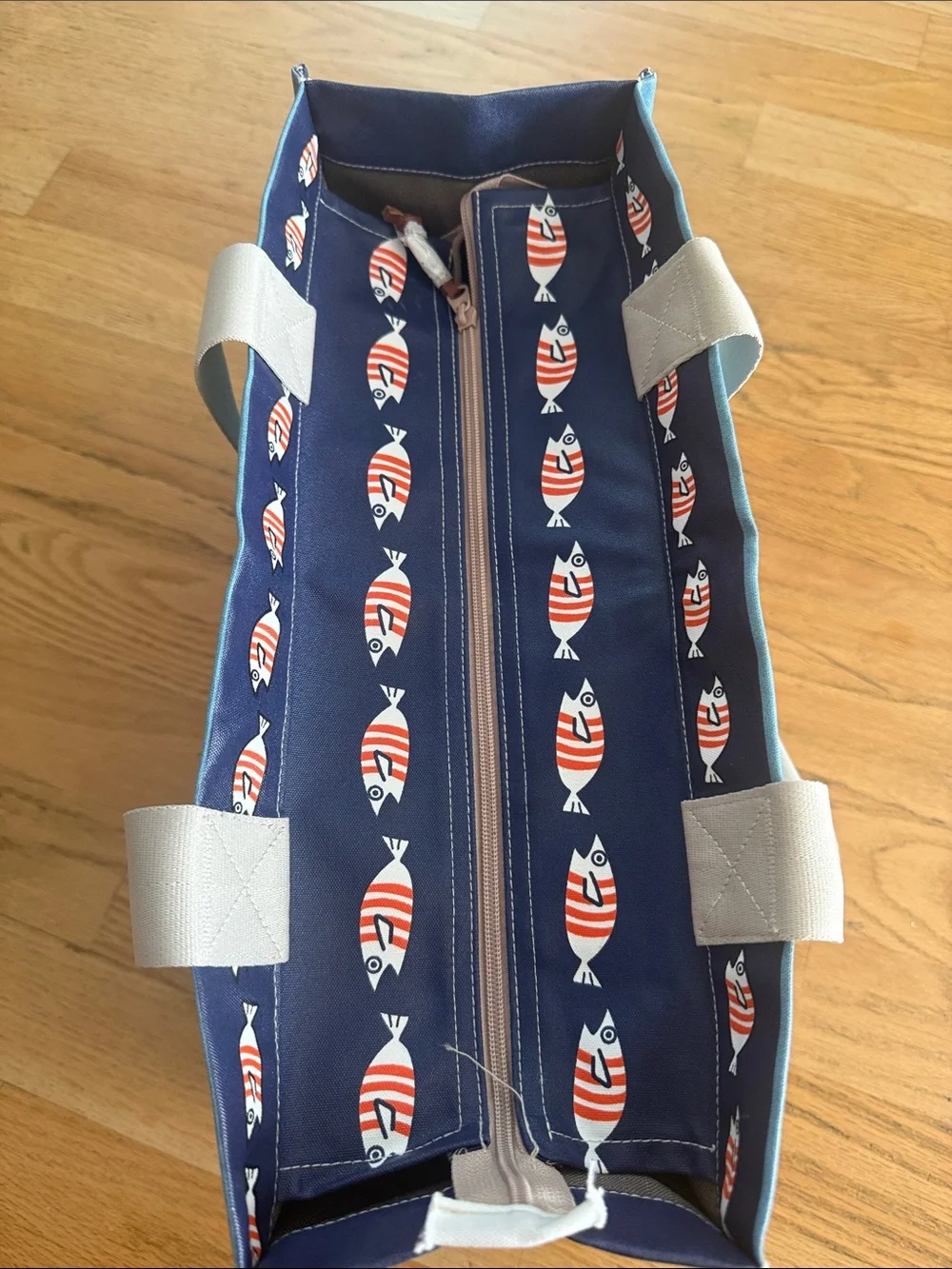Northern Lights Blue & Red Reusable Tote Bag
